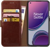 Rosso Element OnePlus 8T Hoesje Book Cover Wallet Case Bruin