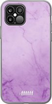 6F hoesje - geschikt voor iPhone 12 - Transparant TPU Case - Lilac Marble #ffffff