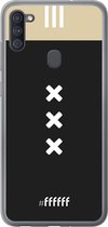 Samsung Galaxy A11 Hoesje Transparant TPU Case - AFC Ajax Uitshirt 2018-2019 #ffffff