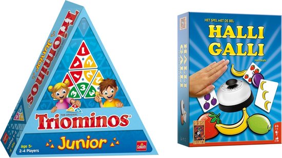 Afbeelding van het spel Spellenbundel - Bordspellen - 2 Stuks - Triominos Junior & Halli Galli