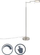 QAZQA notia - Moderne Dimbare LED Vloerlamp | Staande Lamp met Dimmer - 1 lichts - H 146 cm - Staal - Woonkamer | Slaapkamer | Keuken