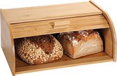 Houten broodtrommel met rolluik 27 x 40 x 17 cm - Keukenbenodigdheden - Broodtrommels/brooddozen/vershoudtrommels - Brood/kadetjes bewaren en vers houden