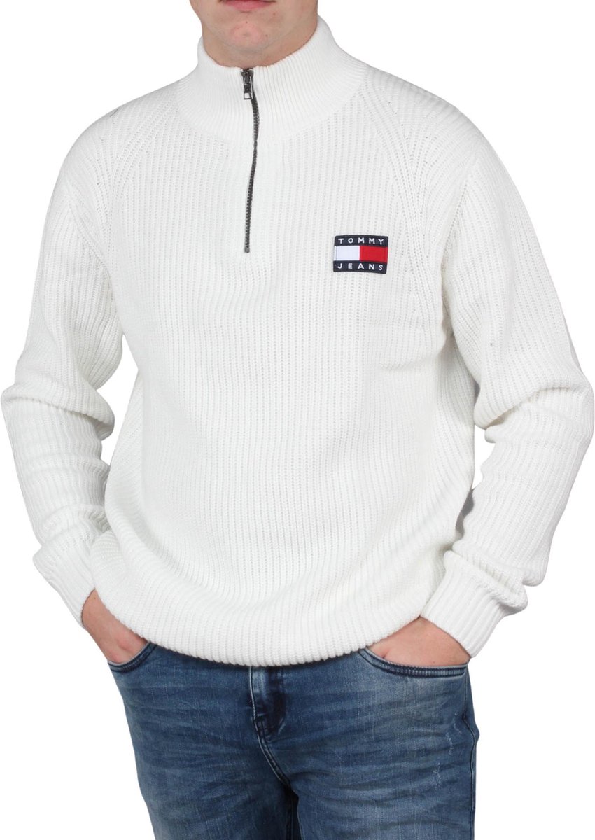 tommy jeans badge half zip polar fleece