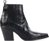 Mace Vrouwen Leren Crocoprint Cowboy Laarzen  / Western Boots M1019 - Zwart - Maat 40