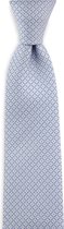 We Love Ties - Stropdas patroon wit lichtblauw - geweven polyester Microfill - wit / denimblauw / lichtblauw
