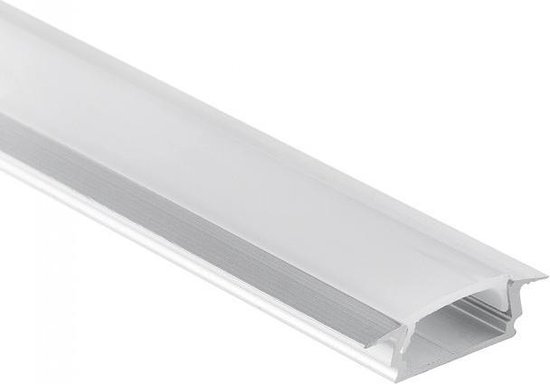 LED inbouw profiel plat model afdekking meter - nu met 2 eindkapjes en 2... | bol.com