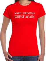 Make Christmas great again Kerst shirt / Kerst t-shirt rood voor dames - Kerstkleding / Christmas outfit L