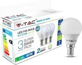 V-tac VT-2156 3-pack LED lampen kogel - E14 - 5.5W - 470 Lm - 2700K