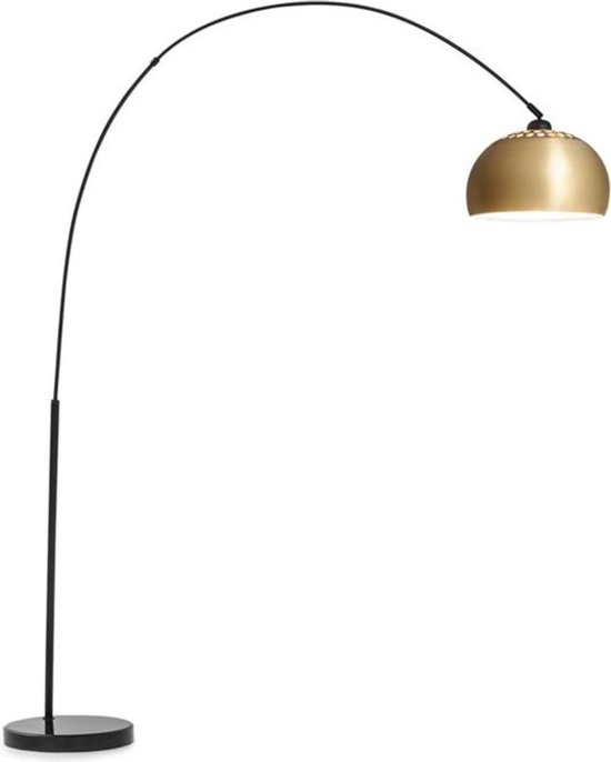 Amara booglamp vergulde kap marmeren voet E27 stroomsnoer: 2 m goud |  bol.com