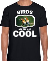 Dieren vogels t-shirt zwart heren - birds are serious cool shirt - cadeau t-shirt bijeneter vogel/ vogels liefhebber XL