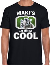 Dieren maki apen t-shirt zwart heren - makis are serious cool shirt - cadeau t-shirt maki/ maki apen liefhebber XL