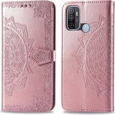 Oppo A53 / A53s Hoesje - iMoshion Mandala Bookcase - Rose goud