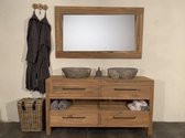 Badmeubel set 160cm Naturel incl  spiegel & waskommen