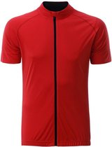James and Nicholson - Heren Full Zip Fietsshirt (Rood/Zwart)
