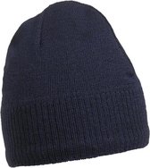 Myrtle Beach - Unisex Gebreide Beanie met Fleece Binnenkant (Navy)