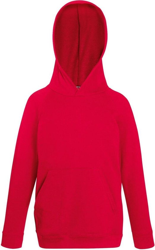 Fruit Of The Loom Kinderen Unisex Lichtgewicht Sweatshirt Met Capuchon / Hoodie (Rood)