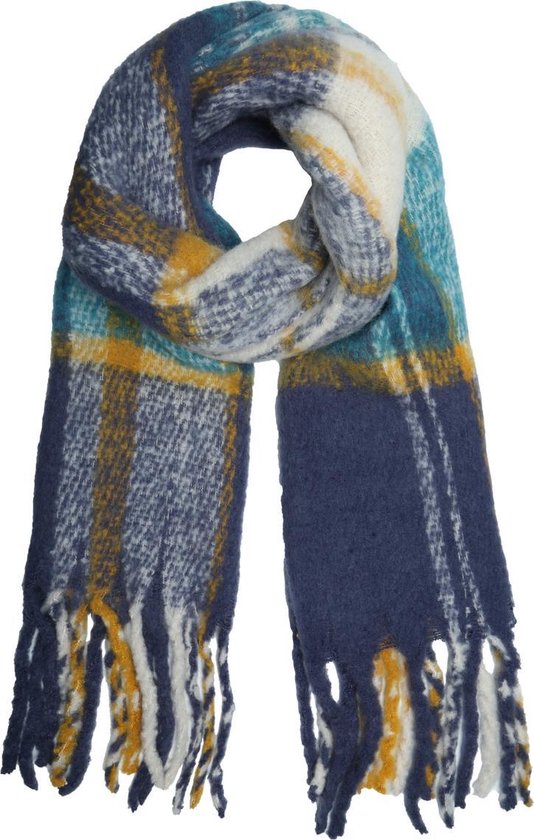 Extra dikke sjaal Keep me Warm|Wintersjaal dames|Blauw geel|Geruit geblokt  | bol.com