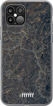 6F hoesje - geschikt voor iPhone 12 - Transparant TPU Case - Golden Glitter Marble #ffffff