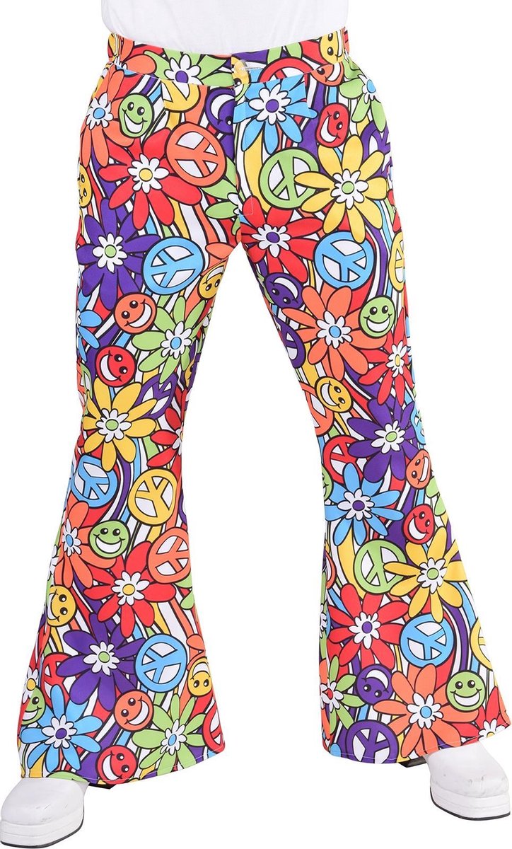 Magic Design Hippiebroek Flower Heren Polyester Multic. Maat L