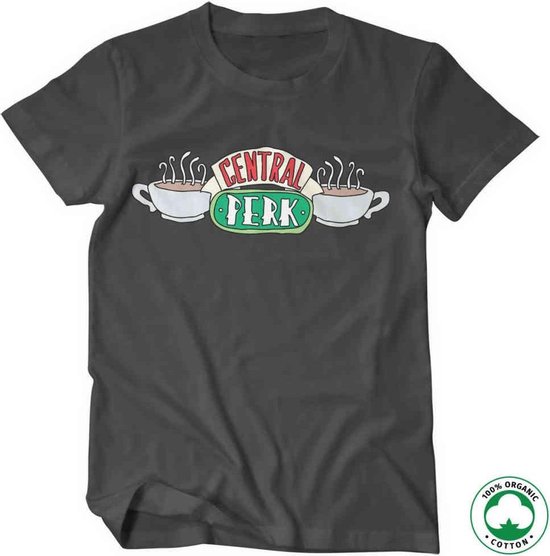 Friends Heren Tshirt Central Perk Organic Grijs