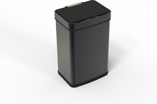 Geef rechten Bijdrage Overeenkomstig 4cookz® Zwart glimmende Sensorprullenbak 60 liter - RVS Prullenbak | bol.com