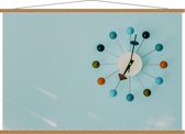 Schoolplaat – Klok met Bolletjes - 120x80cm Foto op Textielposter (Wanddecoratie op Schoolplaat)