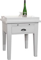 By Kohler Bijzettafel met lade vierkant wit hout 60x68x60cm (103023)