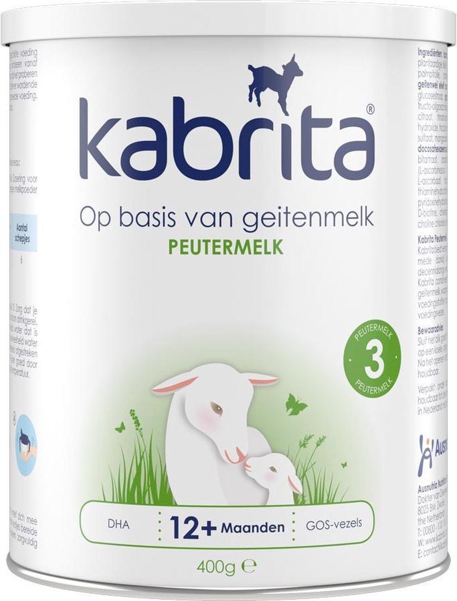 Kabrita 3 Peutermelk 400g - Babyvoeding geschikt voor 12+ maanden -  Peutermelk op basis van Nederlandse geitenmelk - 400g
