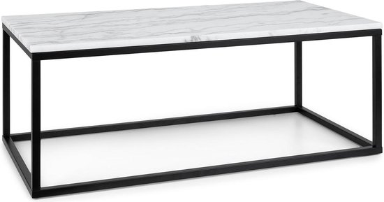 Beosa Volos T100 table basse 100 x 40 x 50 cm, marbre, intérieur & outdoor , noir/blanc