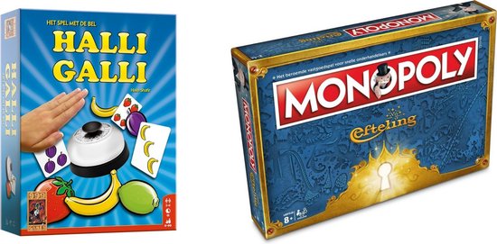 Afbeelding van het spel Spellenbundel - Bordspellen - 2 Stuks - Halli Galli & Monopoly Efteling