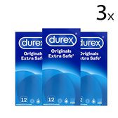Durex Originals Condooms Extra Safe - 3x 12 stuks