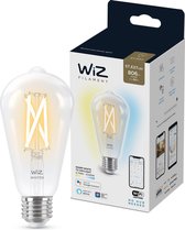 WiZ Ampoule transparente à filament 60 W ST64 E27, Ampoule intelligente, Wi-Fi, Transparent, E27, Multicolore, 2700 K