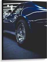 Canvas  - Blauwe Glimmende Auto - 75x100cm Foto op Canvas Schilderij (Wanddecoratie op Canvas)