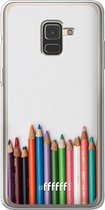 Samsung Galaxy A8 (2018) Hoesje Transparant TPU Case - Pencils #ffffff