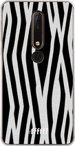 Nokia X6 (2018) Hoesje Transparant TPU Case - Zebra Print #ffffff