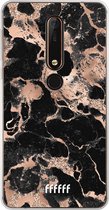 Nokia X6 (2018) Hoesje Transparant TPU Case - Rose Gold Marble #ffffff