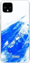 Google Pixel 4 XL Hoesje Transparant TPU Case - Blue Brush Stroke #ffffff