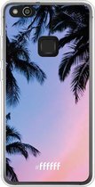 Huawei P10 Lite Hoesje Transparant TPU Case - Sunset Palms #ffffff