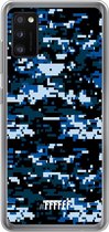 Samsung Galaxy A41 Hoesje Transparant TPU Case - Navy Camouflage #ffffff
