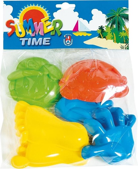 Strand/zomer speelgoed zandvormen/figuren setje 6 delig - zandbak vormpjes voor kinderen