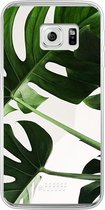 Samsung Galaxy S6 Edge Hoesje Transparant TPU Case - Tropical Plants #ffffff