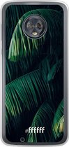 6F hoesje - geschikt voor Motorola Moto G6 -  Transparant TPU Case - Palm Leaves Dark #ffffff