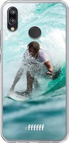 Huawei P20 Lite (2018) Hoesje Transparant TPU Case - Boy Surfing #ffffff