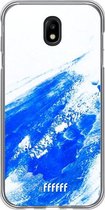 Samsung Galaxy J7 (2017) Hoesje Transparant TPU Case - Blue Brush Stroke #ffffff