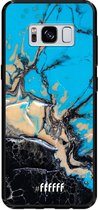 Samsung Galaxy S8 Hoesje TPU Case - Blue meets Dark Marble #ffffff