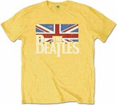 The Beatles - Logo & Vintage Flag Kinder T-shirt - Kids tm 4 jaar - Geel