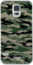 Samsung Galaxy S5 Hoesje Transparant TPU Case - Woodland Camouflage #ffffff