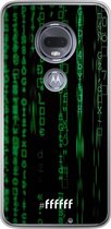 Motorola Moto G7 Hoesje Transparant TPU Case - Hacking The Matrix #ffffff