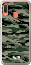Samsung Galaxy A20e Hoesje Transparant TPU Case - Woodland Camouflage #ffffff