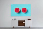 Schilderij - Fresh red grapefruit , Summer time — 100x70 cm